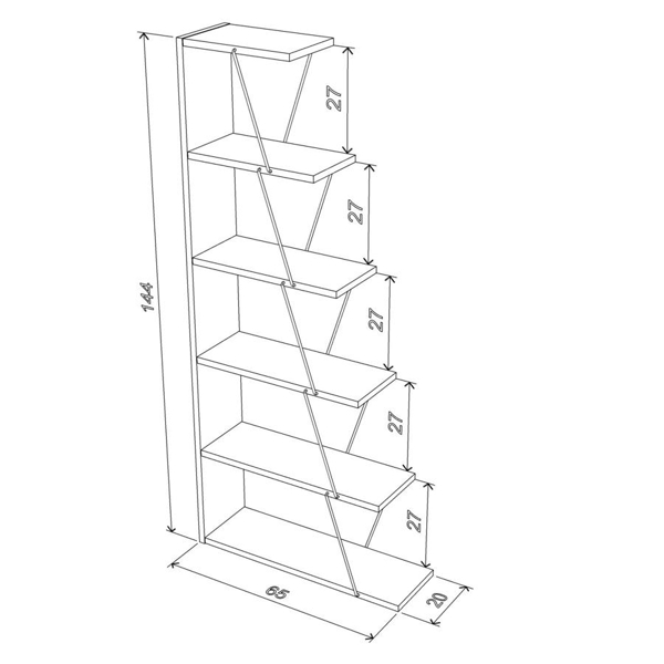 Bookshelf Rafevi RF160402 Tars Bookcase Mini, Walnut/Chromium