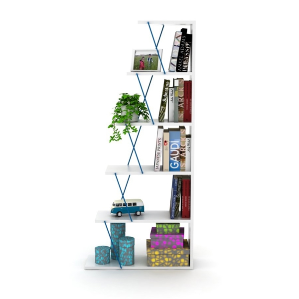 Bookshelf Rafevi RF160405 Tars Bookcase Mini, White/Blue