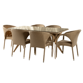 Garden Furniture Set Comfort Room T470+6Y290, Brown