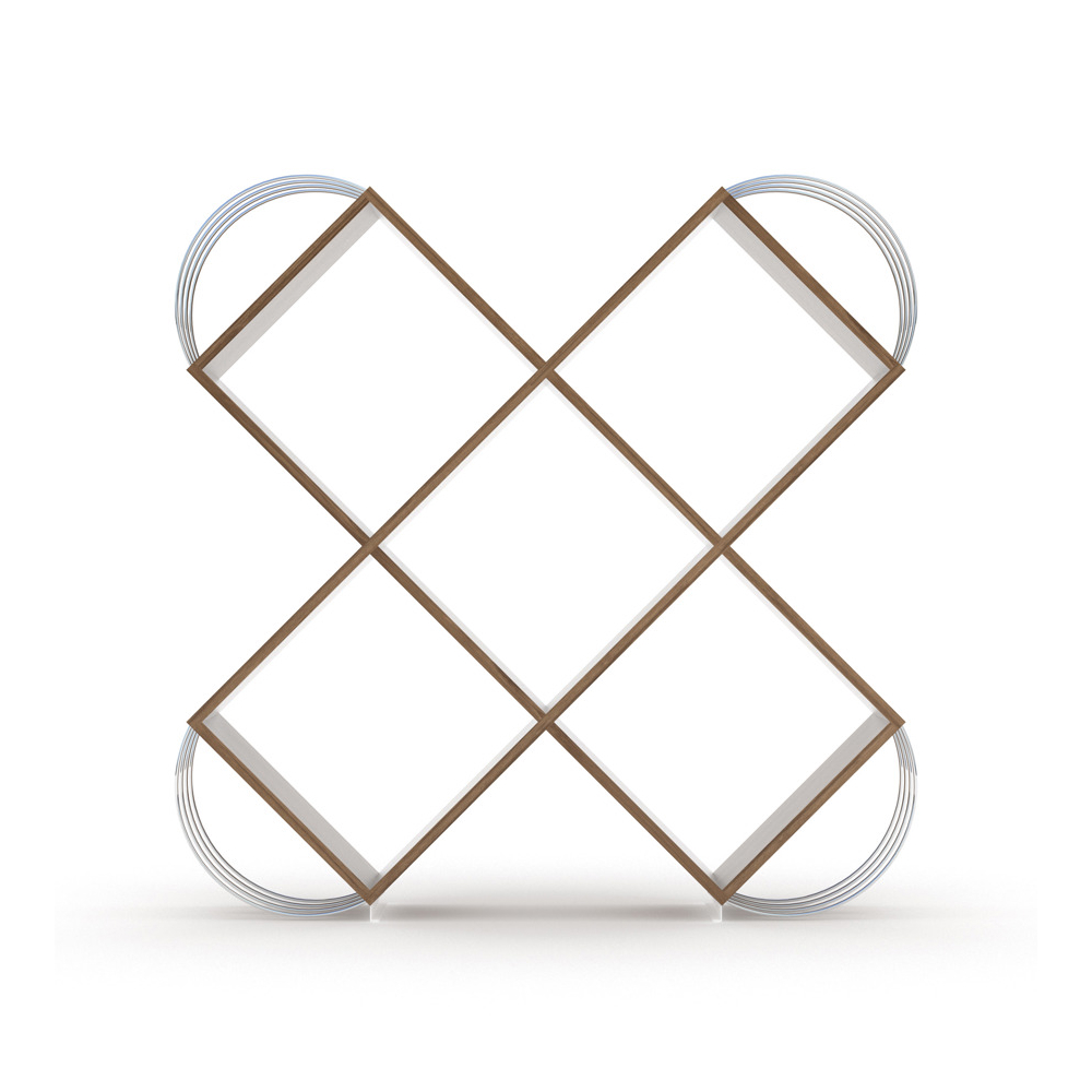 წიგნის თარო Rafevi RF170401 Case Bookcase, Bookshelf, Walnut/Chromium