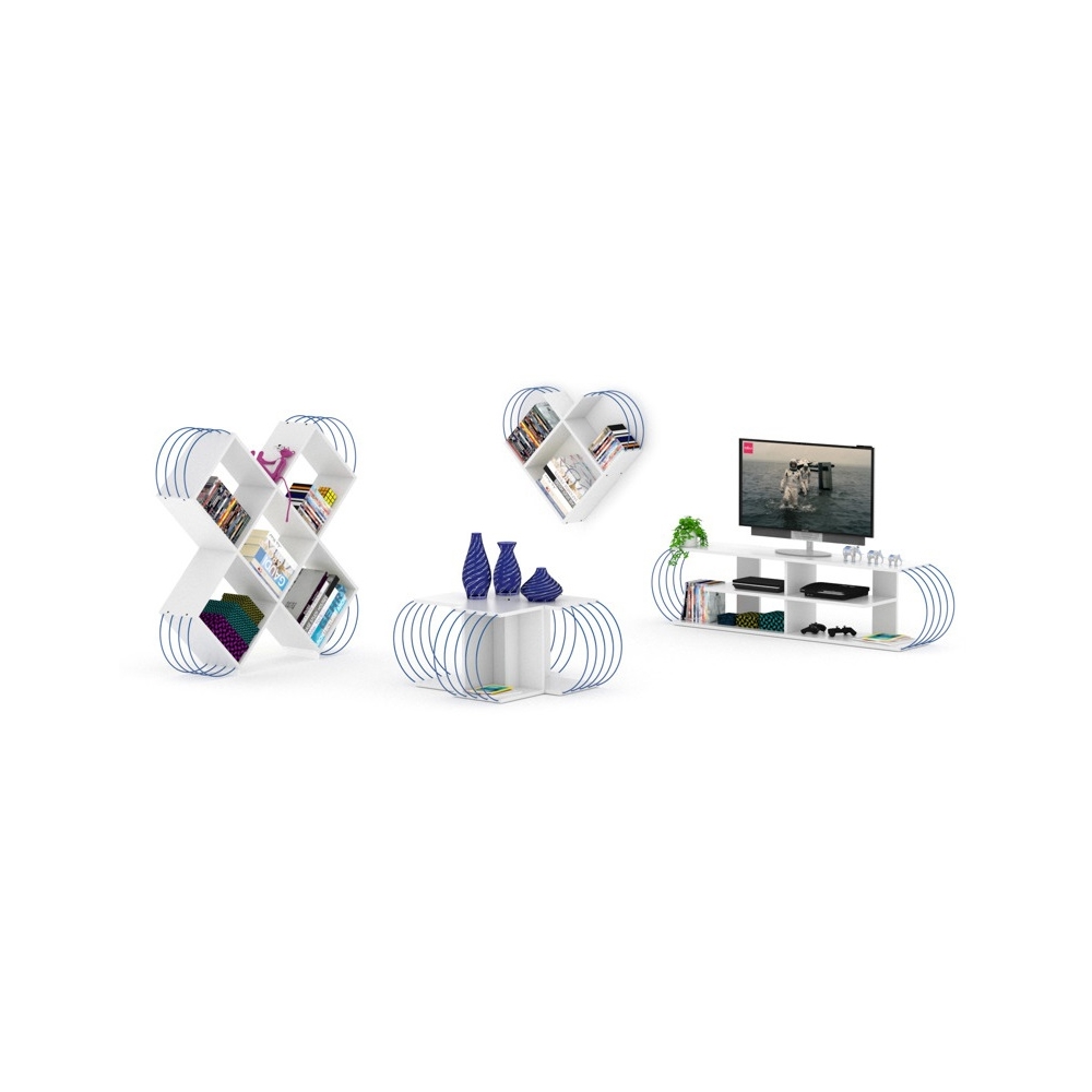 წიგნის თარო Rafevi RF170406 Case Bookcase, Bookshelf, White