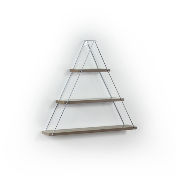Bookshelf Rafevi MT191001 Moset Triangle Shelf, Walnut/Chromium