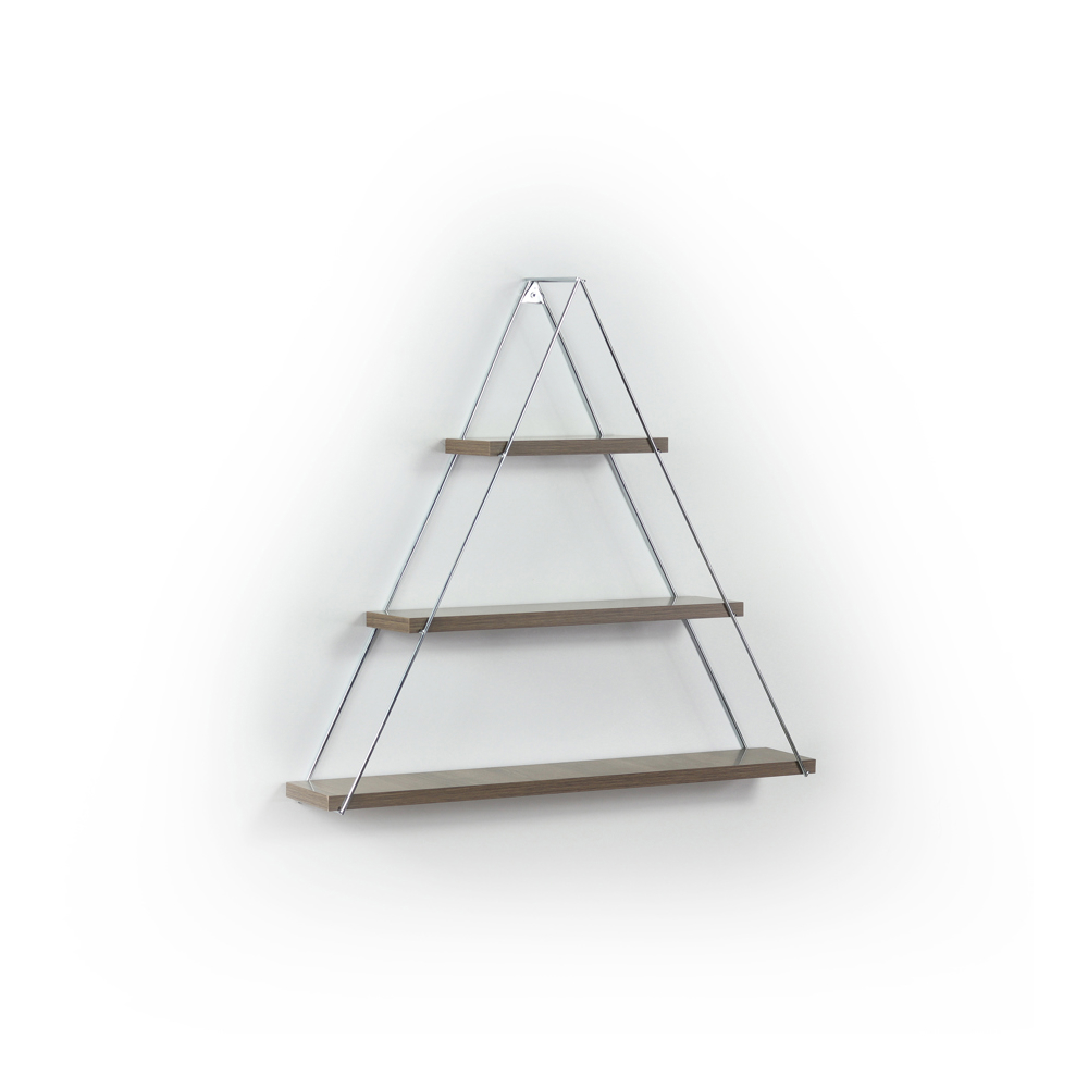 წიგნის თარო Rafevi MT191001 Moset Triangle Shelf, Bookshelf, Walnut/Chromium