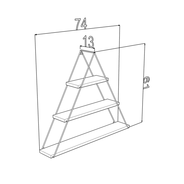 Bookshelf Rafevi MT191001 Moset Triangle Shelf, Walnut/Chromium