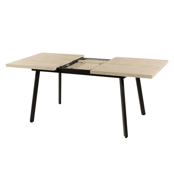 Expandable Table Comfort Room TGT-LINI/TRAVERTIN, Wood/Black