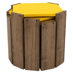 Table Set Rafevi RF150106, Brown/Yellow