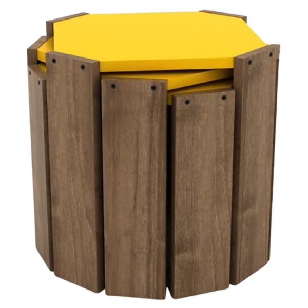 Table Set Rafevi RF150106, Brown/Yellow