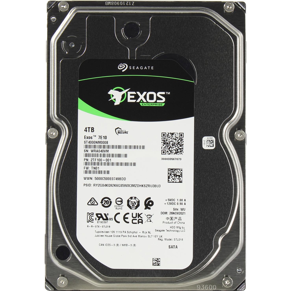 Seagate ST4000NM000B Exos 7E10, 4TB, 3.5", Internal Hard Drive