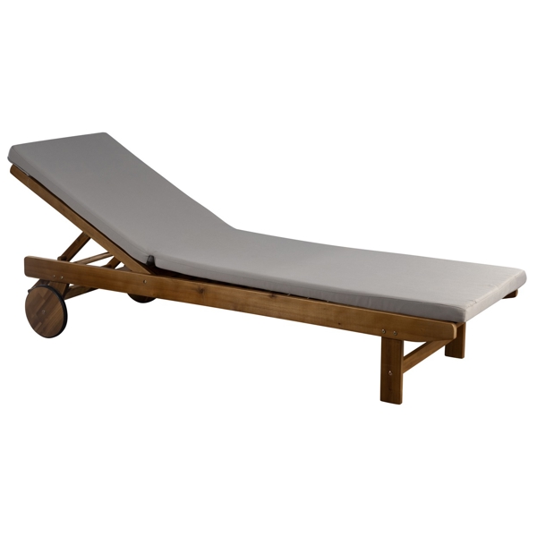 Chaise Lounge Comfort Room SL002+CUSHION, Grey/Wood