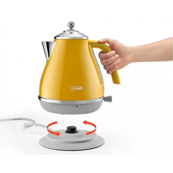 ელექტრო ჩაიდანი DeLonghi KBOC2001.Y, 2000W, 1.7L, Electric Kettle, Yellow