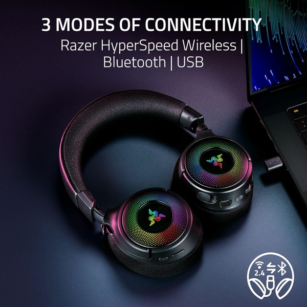 ყურსასმენი Razer RZ04-05170100-R3M1 Kraken V4, Headset, Wireless, USB, Bluetooth, Black
