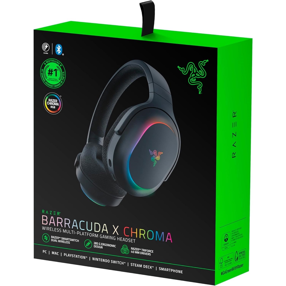 Gaming Headset Razer RZ04-05220100-R3M1 Barracuda X Chroma, Wireless, Bluetooth, USB, RGB, Black