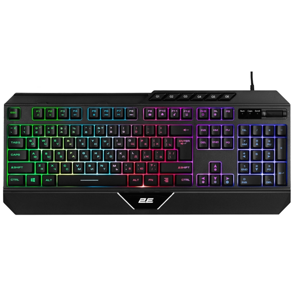 კლავიატურა 2E 2E-KG315UBK_AK KG315, Wired, USB, RGB, Gaming Keyboard, Black