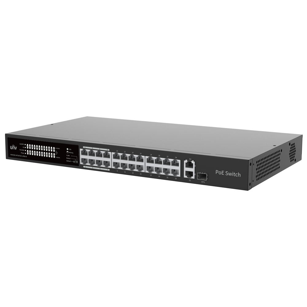 Switch Uniview NSW2020-24T1GT1GC-LPOE-IN, 24-Port, PoE, Black
