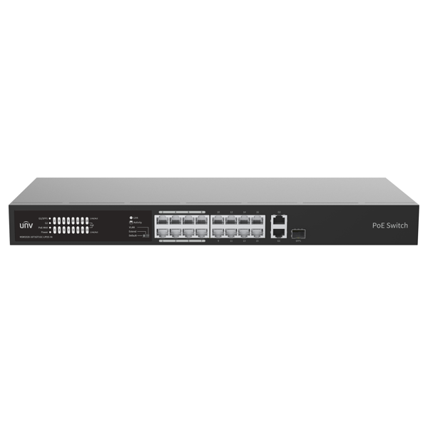 Switch Uniview NSW2020-16T1GT1GC-LPOE-IN, 16-Port, PoE, Black