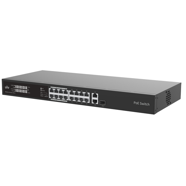 Switch Uniview NSW2020-16T1GT1GC-LPOE-IN, 16-Port, PoE, Black