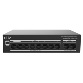 Switch Uniview NSW3000-8T2GT-POE-IN, 8-Port, PoE, Black