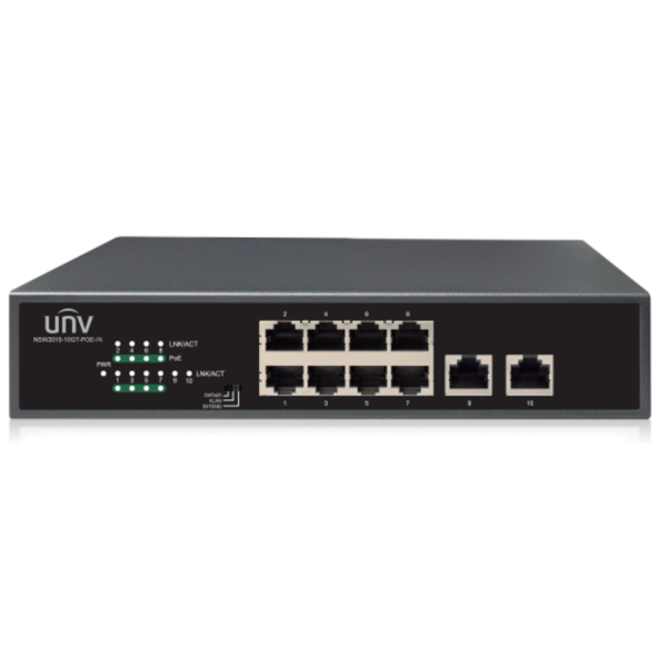 PoE+ Switch Uniview NSW2010-10GT-POE-IN, 8-Port Gigabit, Black