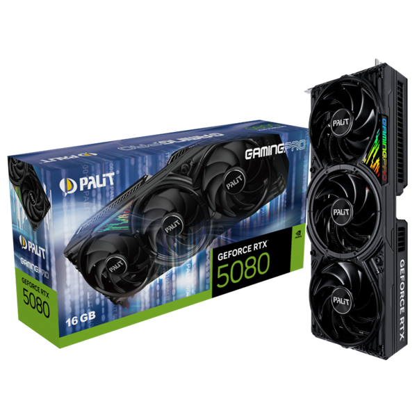 Graphic Card Palit NE75080019T2-GB2031A GamingPro, RTX5080, 16GB, 256Bits, DP, HDMI, Black