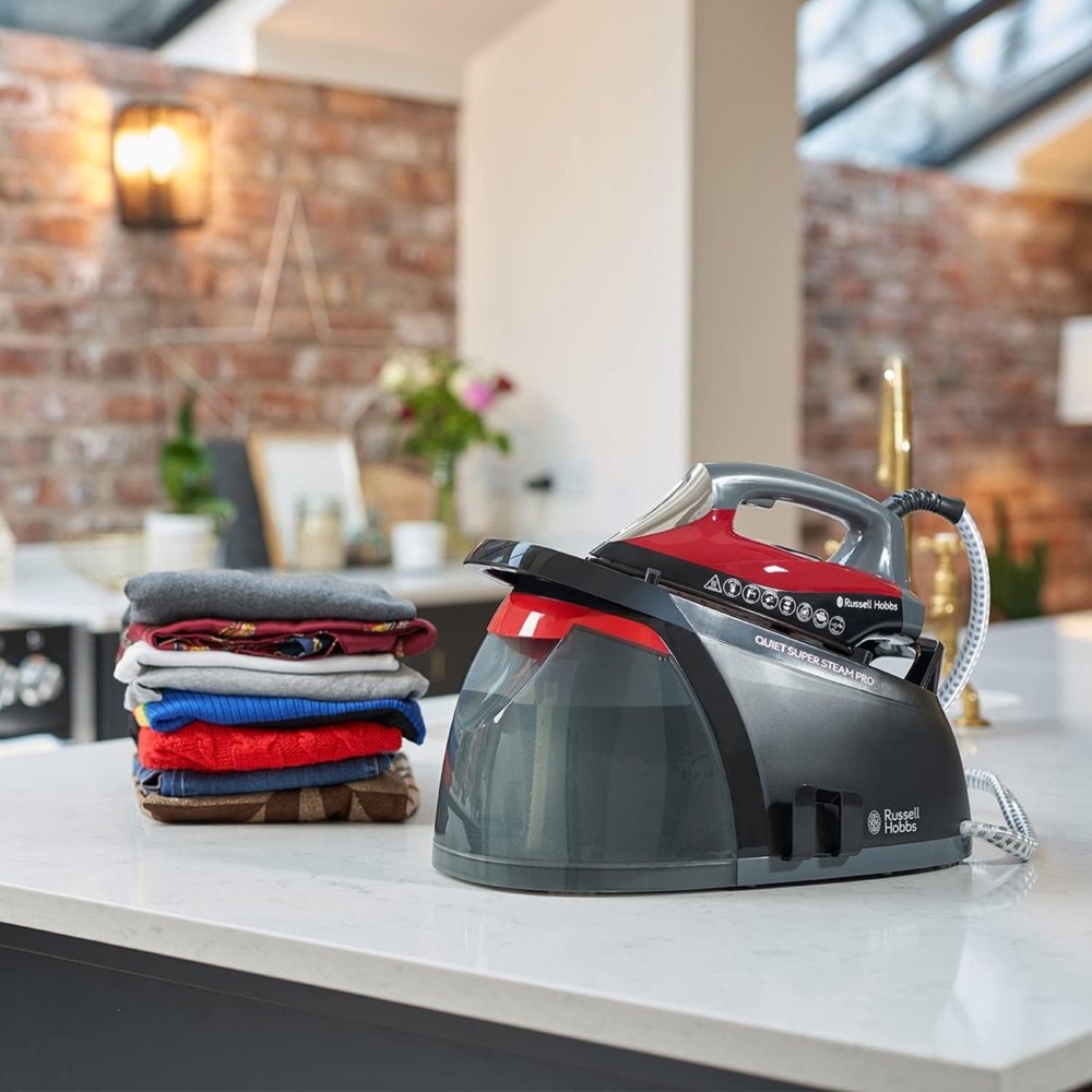 ორთქლის უთო Russell Hobbs 24460-56, 2750W, 1.8L, Steam Iron, Black/Red