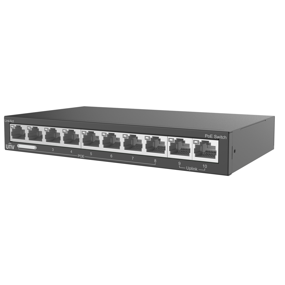 PoE+ Switch Uniview NSW2020-10T-LPOE-IN, 10-Port, Black	