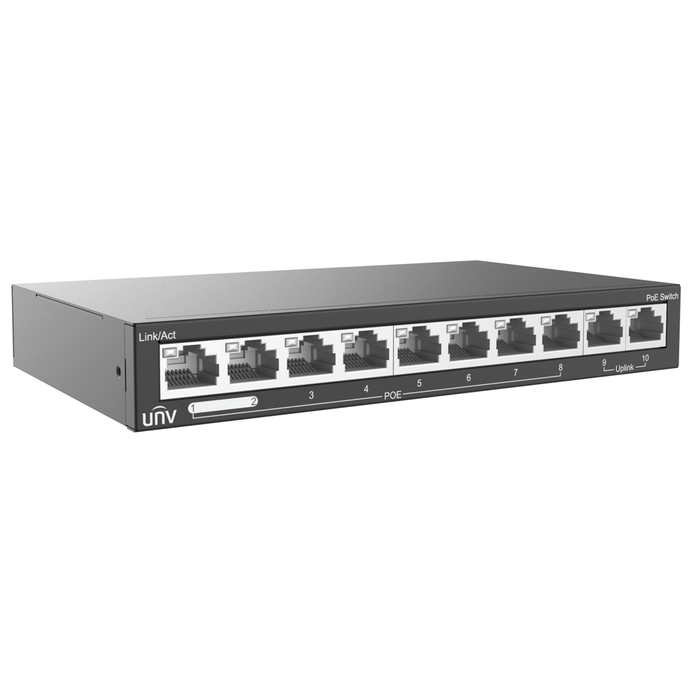 PoE+ Switch Uniview NSW2020-10T-LPOE-IN, 10-Port, Black	