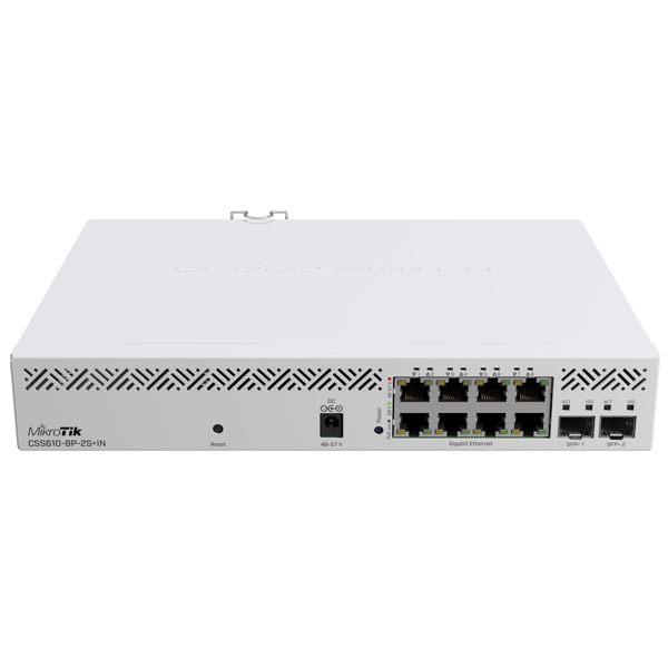 PoE + Switch MikroTik CSS610-8P-2S+IN, 8-Port Gigabit, White