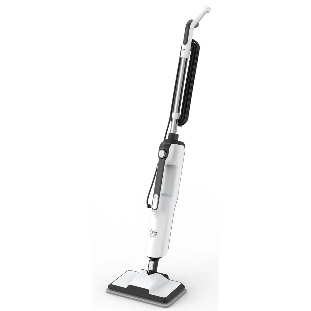 ორთქლით საწმენდი აპარატი Fakir 8682511905634, 1400W, 0.38L, Steam Mop, White/Black