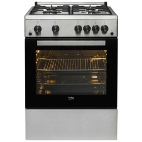 Gas Cooker Beko FBGT62110DXO, 4Gas, Silver