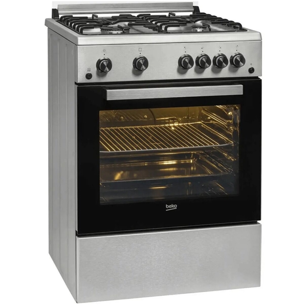Gas Cooker Beko FBGT62110DXO, 4Gas, Silver