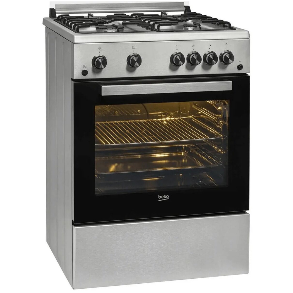 Gas Cooker Beko FBGT62110DXO, 4Gas, Silver