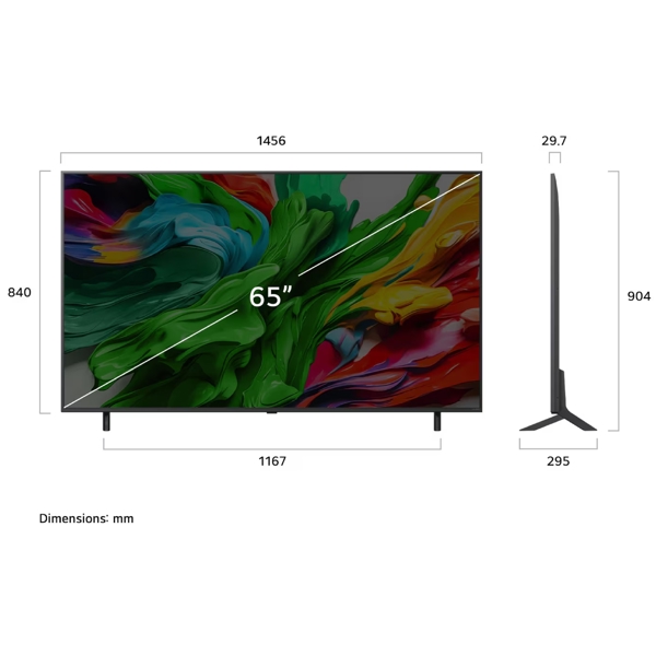 ტელევიზორი LG 65QNED86A6A.AMCN 4K QNED Evo, 65", 4K UHD, Smart TV, USB, HDMI, BT, WIFI, Black