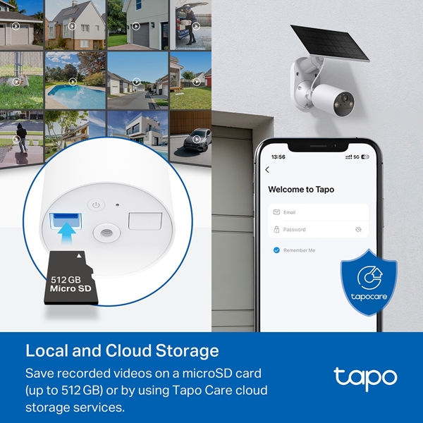 ვიდეო სათვალთვალო კამერა TP-Link Tapo C410 KIT, 3MP, Solar-Powered Security Camera Kit, White