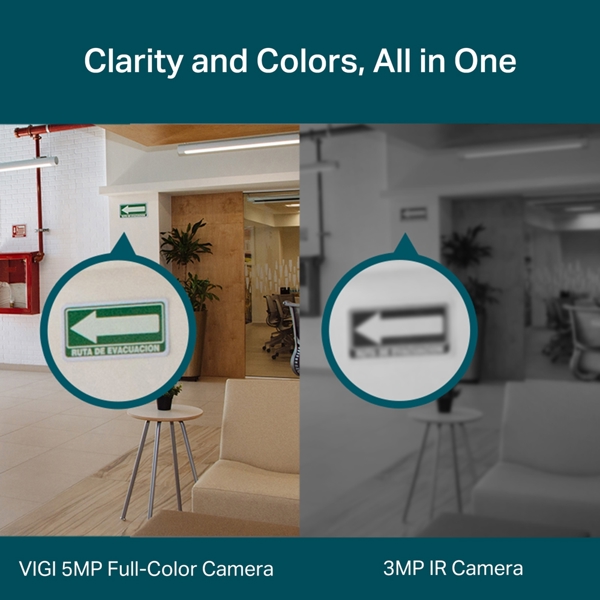 ვიდეო სათვალთვალო კამერა TP-Link VIGI C450(4mm), 5MP, Full-Color Turret Network Camera, White