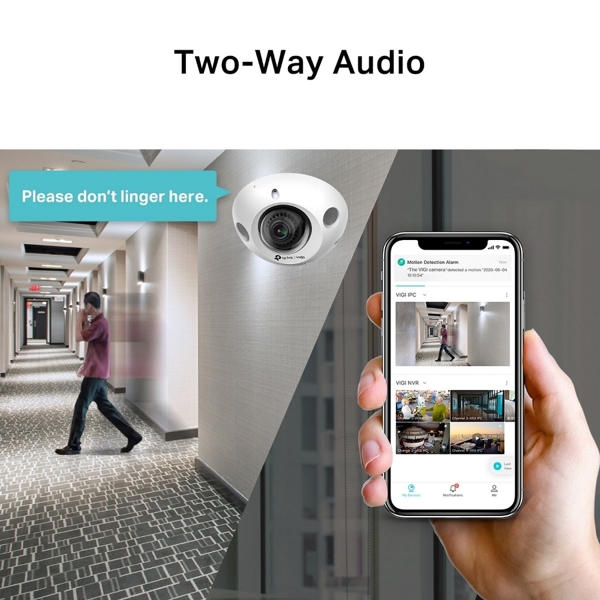 ვიდეო სათვალთვალო კამერა TP-Link VIGI C230I Mini(2.8mm), 3MP, IR Mini Dome Network Camera, White