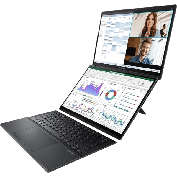 ნოუთბუქი Asus 90NB14X1-M00340 Zenbook Duo OLED, 14", Ultra 7-255H, 16GB, 1TB SSD, Integrated, W11H, Grey