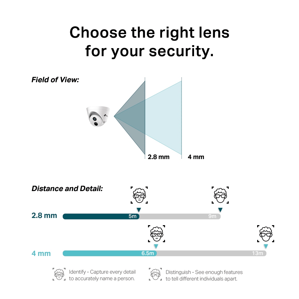 ვიდეო სათვალთვალო კამერა TP-Link VIGI C440I(2.8mm), 4MP, IR Turret Network Camera, White