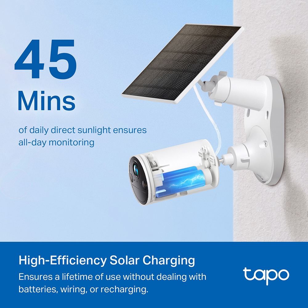 მზის პანელი TP-Link Tapo A201, Solar Panel, White/Black