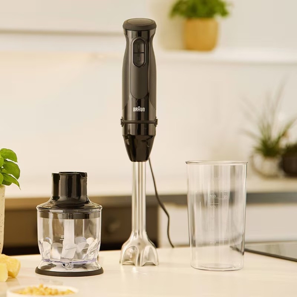 ხელის ბლენდერი Braun MQ30201MBK MultiQuick 3, 900W, 600ML, Hand Blender, Black