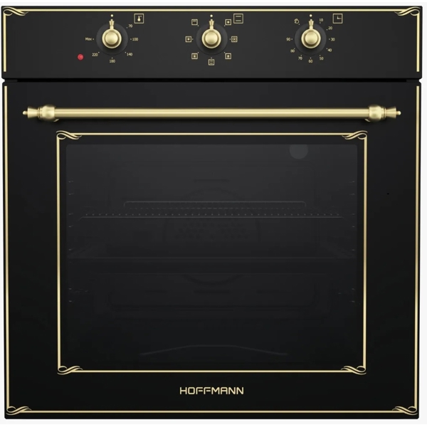 ჩასაშენებელი ელექტრო ღუმელი HOffmann RUSTICAL B-111, 3000W, 65L, Built-In Electric Oven, Black