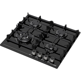 ჩასაშენებელი გაზის ქურის ზედაპირი Hoffmann KHT64BG, Built-in Gas Cooktop, Black