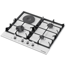 ჩასაშენებელი გაზის ქურის ზედაპირი Hoffmann KH631IX, Built-in Gas Cooktop, Silver