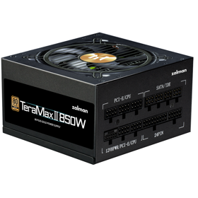კვების ბლოკი Zalman ZM850-TMX2 TeraMax II Gold, 850W, 80 Plus Gold, Power Supply, Black