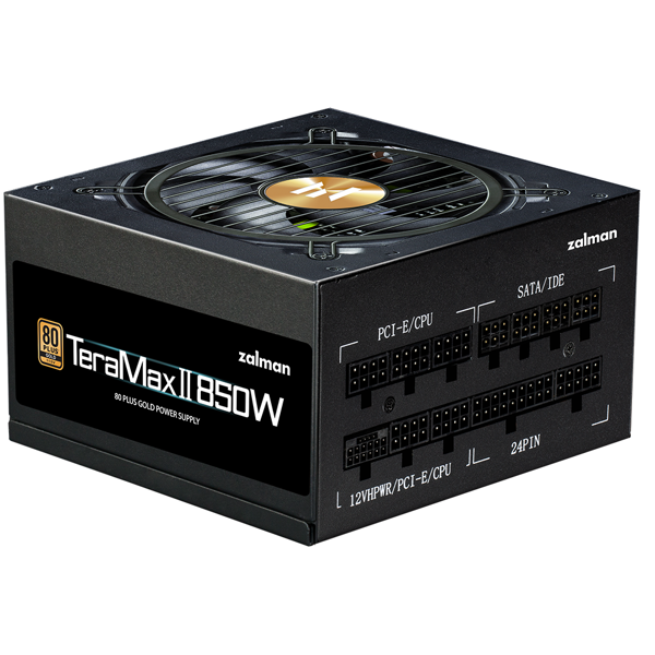 კვების ბლოკი Zalman ZM850-TMX2 TeraMax II Gold, 850W, 80 Plus Gold, Power Supply, Black