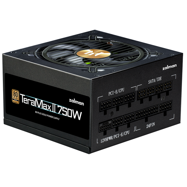 კვების ბლოკი Zalman ZM750-TMX2 TeraMax II, 750W, 80 Plus Gold, Power Supply, Black