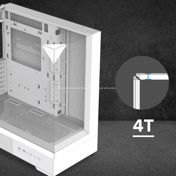 Computer Case Zalman P40 Prism, MidT, ATX, mATX, Mini-ITX, USB Type-C, USB, HD Audio, White