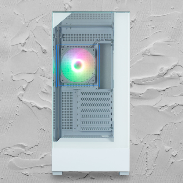 Computer Case Zalman P40 Prism, MidT, ATX, mATX, Mini-ITX, USB Type-C, USB, HD Audio, White