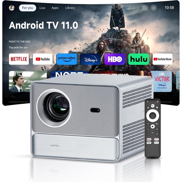 პროექტორი Wanbo DaVinci 1 Pro, LCD Projector, FHD 1920x1080, 600Lm, Silver
