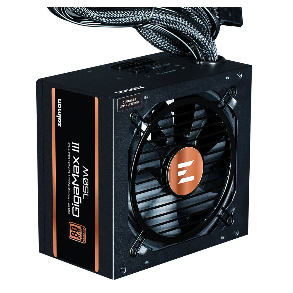 კვების ბლოკი Zalman ZM750-GV3 GigaMax III Bronze, 750W, 80 Plus Bronze, Power Supply, Black