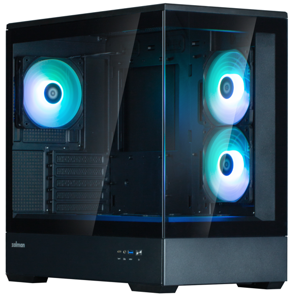 Computer Case Zalman P30 V2, MiniATXT, mATX, Mini-ITX, USB, Type-C, Mic/Headphone Jack, Black